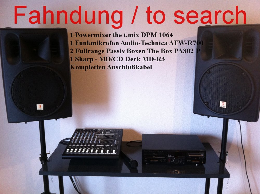 Musikanlage PA-Anlage gestohlen - Fahndung / to search