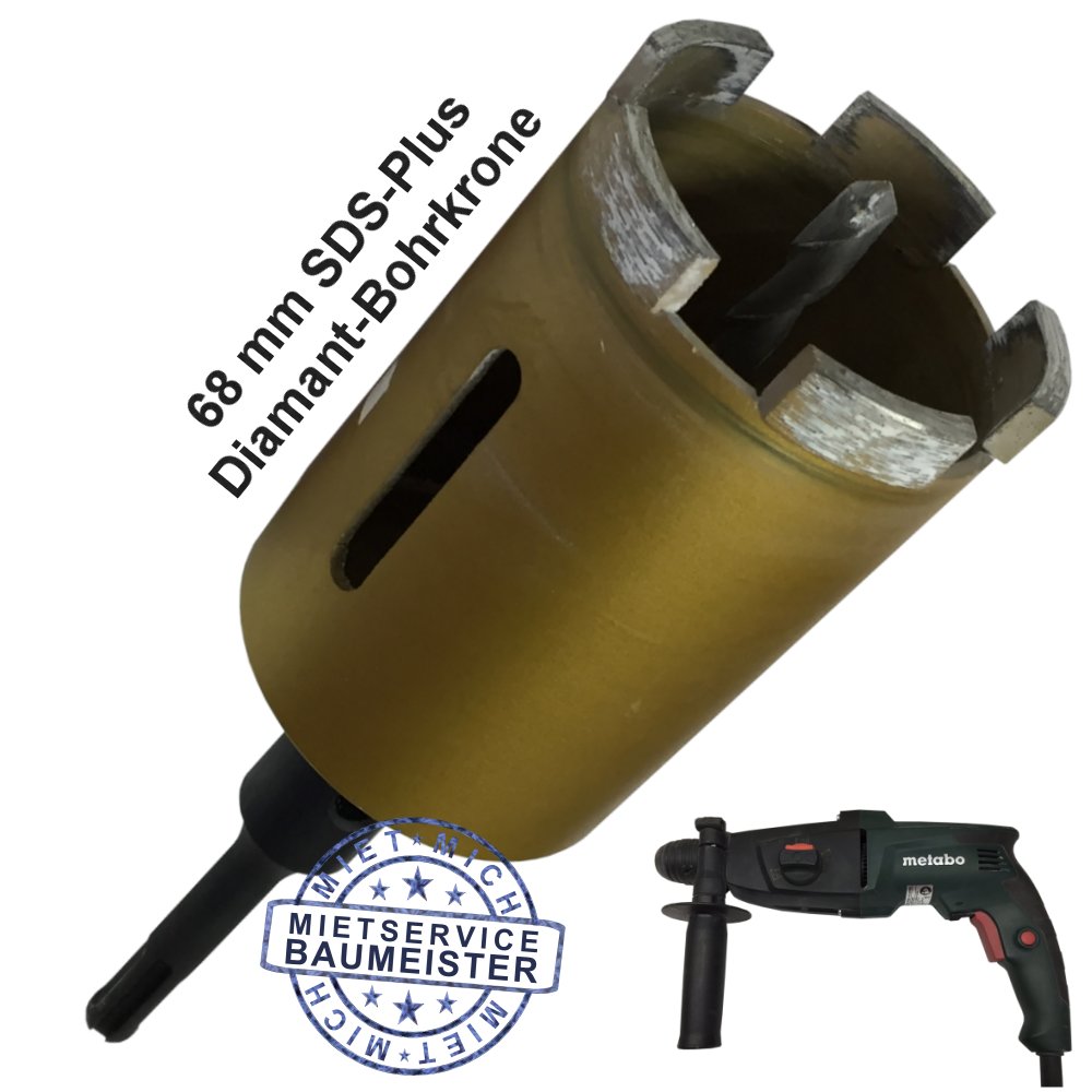 Bohrkrone Dosenbohrer SDS Plus 30-160 mm Durchmesser komplett für Bohrhammer 150 mm SDS Plus 120 mm 16 Schneiden 