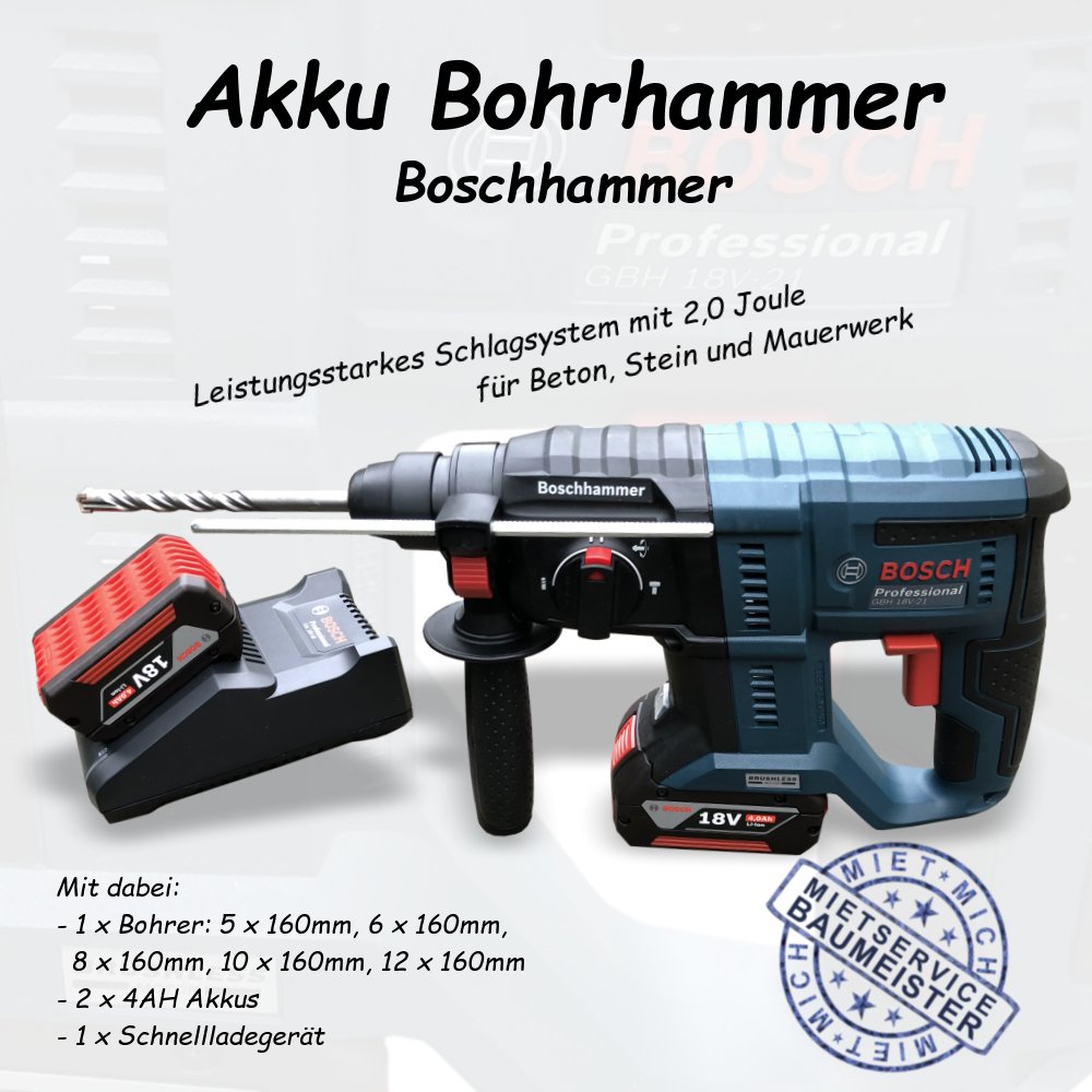 Akku-Bohrhammer zu vermieten mieten