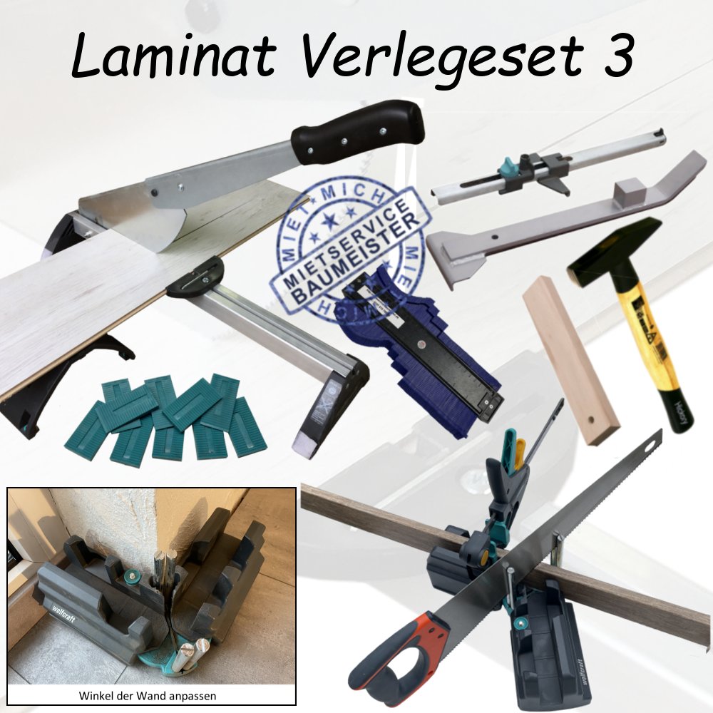 Laminat Verlege-Set 3 Laminatschneider Zugeisen zu vermieten mieten